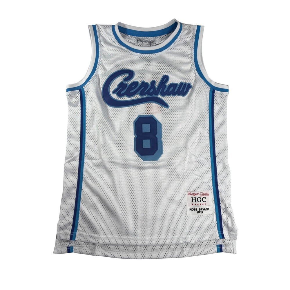 Headgear Classics Kobe Bryant #8 Crenshaw Basketball Jersey White Size Small